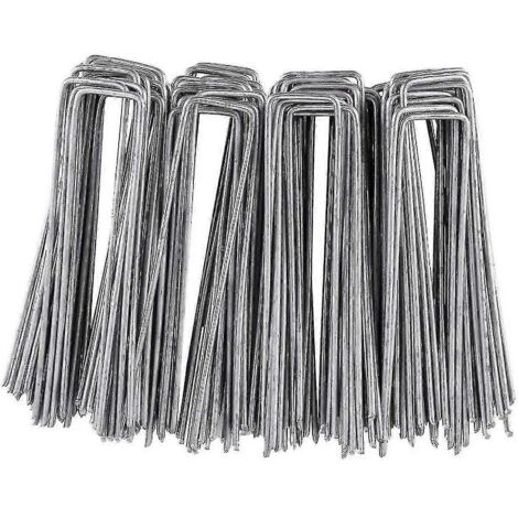 100 clous de jardin en acier galvanisé 150 x 25 x 3 mm - Ancrages au sol pour bâche de sol et pinces de fixation VQG (1/3)