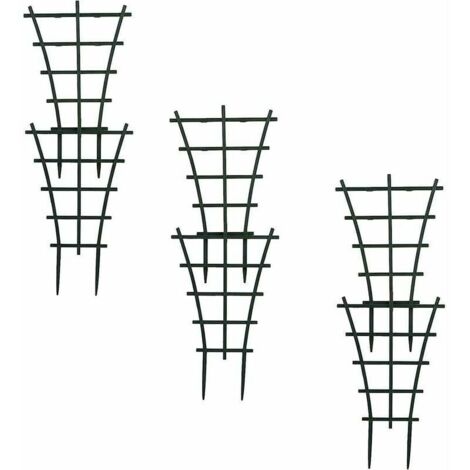 Lot de 6 treillis grimpants robustes en plastique, empilés dans des pots, pour fleurs et légumes de jardin ou de terrasse. (1/5)