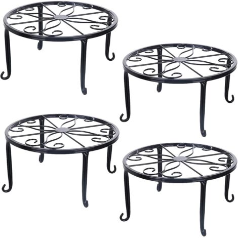 Support pour plantes en métal, support robuste pour pots de fleurs, support en fer antirouille pour pots de fleurs (1/4)