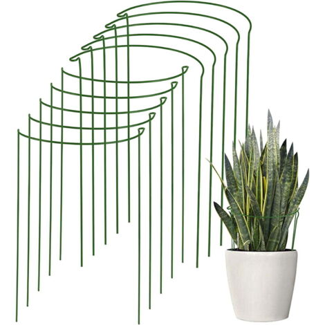 Lot de 10 supports pour plantes, support de jardin en métal de 40 cm (15,7 pouces). (1/5)