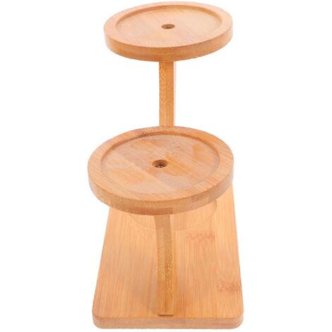 Support de bureau en bambou à plusieurs niveaux pour petits pots de fleurs succulents (1/5)