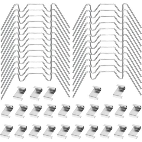 60 pinces de fixation pour vitres de serre, pinces de fixation en acier inoxydable pour vitres de serre (1/4)