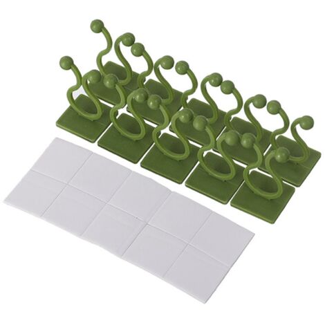 Lot de 10 clips adhésifs pour plantes grimpantes, pour la décoration intérieure et extérieure, fixation de câbles et fils. (1/5)