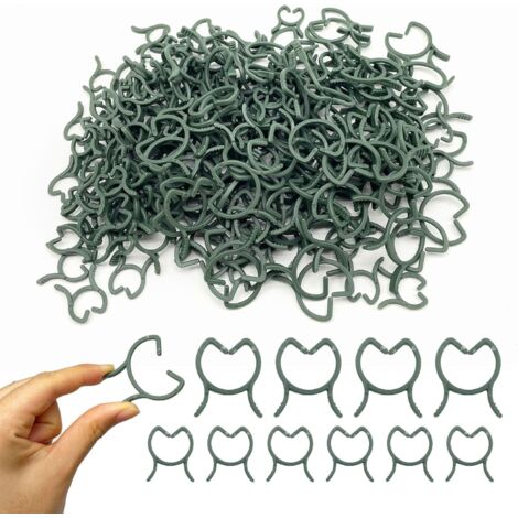 200 clips pour plantes grimpantes, anneaux de fixation, supports pour plantes grimpantes, tiges de vigne et tomates. (1/5)