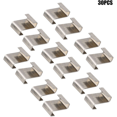 30 ou 120 clips de fixation pour vitres de serre en acier inoxydable, type W, clou de jardin en acier inoxydable 304 (1/5)
