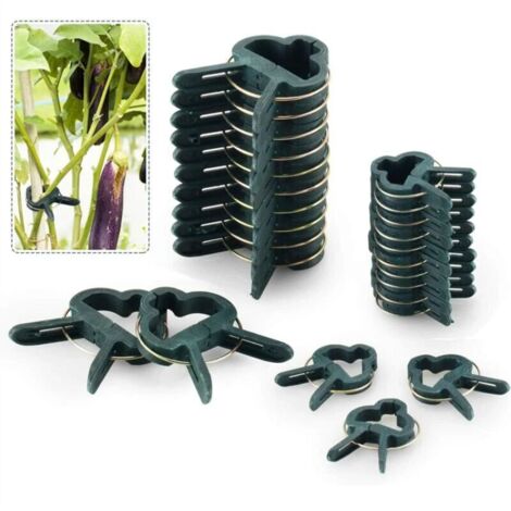 80 clips de support réglables pour plantes, tuteurs de jardin, attaches pour structure de support pour jardin, vigne, légumes, tomates (40 grands clips et 40 petits clips) (1/5)