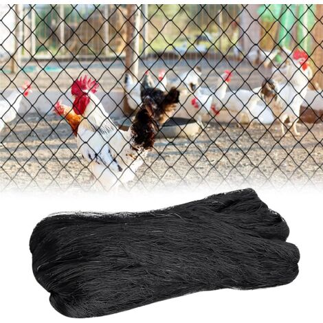 Filet à oiseaux en nylon noir (7,5 m x 15 m) pour oiseaux, poules, pigeons et autres plantes. Convient également pour la protection des cultures et des jardins. Largeur : 5 cm. (1/5)