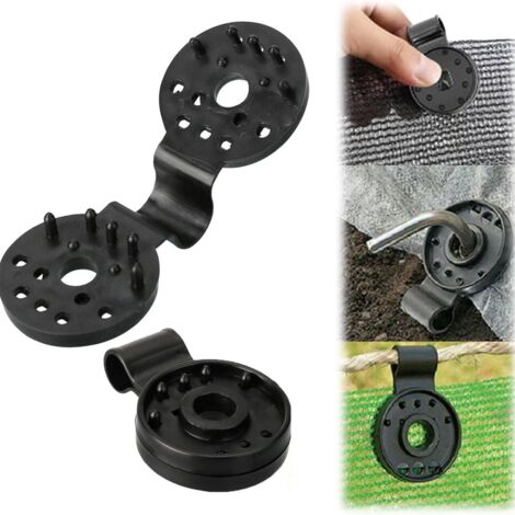 Support rond de fixation pour filet d'ombrage, crochet de fixation pour toile d'ombrage de serre ou de jardin, noir (1 pièce) (1/3)