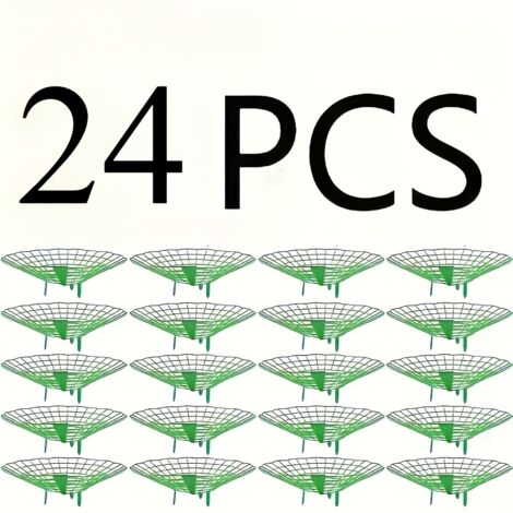 24 jardinières vertes pour fraisiers et treillis pour pastèques avec 3 pieds de support fixes, adaptés aux patios, jardins intérieurs et extérieurs. (1/5)