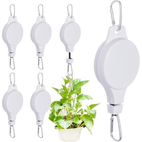 Lot de 6 crochets de jardin rétractables pour plantes en roue, faciles d'accès, 90 cm. (1/5)