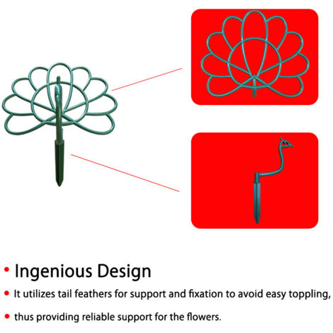 Un ensemble de 8 supports à plantes en forme de paon pour balcon et jardin. (1/5)