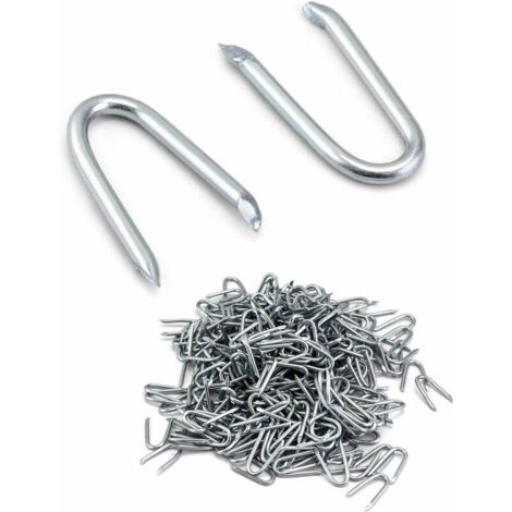 Collier de serrage en U pour fil de clôture galvanisé, 24 mm, colliers en acier galvanisé, pour fixer le fil de clôture, argent, 500 g (1/5)