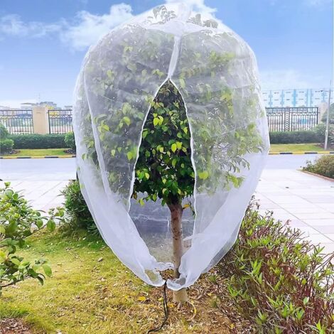 Filet de jardin 3 m x 3 m pour arbres fruitiers, filet anti-oiseaux pour myrtilliers avec fermeture éclair et cordon de serrage, filet de jardin de (1/5)