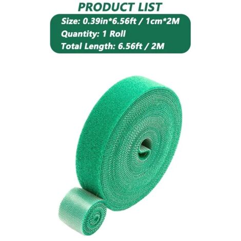 Tuteurs pour plantes, attaches de câble en nylon auto-adhésives, support pour plantes grimpantes, ruban adhésif vert, guide d'entretien réutilisable, accessoires de jardin (1/5)