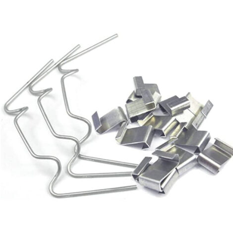 Pinces de fixation pour vitrage de serre, fixations pour verre, acier inoxydable, à recouvrement, jardinage, 50 pièces (pinces W+Z) (1/3)