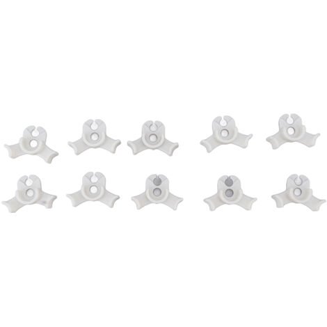 Lot de 20 pinces de modelage en plastique blanc, à faible contrainte et réglables à 90°, pour serres et jardins. (1/5)