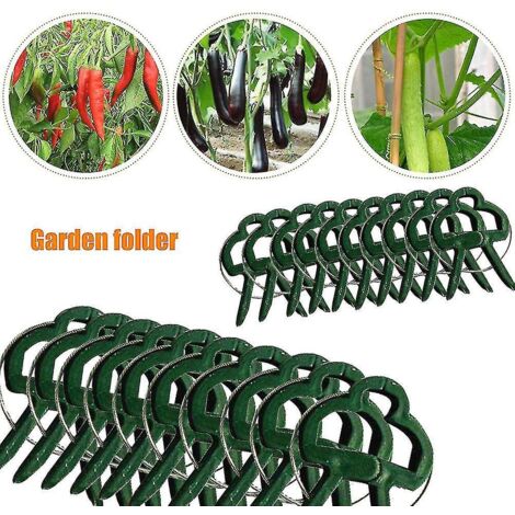 Lot de 20 supports, pinces et fixations réutilisables pour plantes de jardin, légumes et fleurs. (1/3)