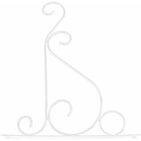 Support mural pour plantes, crochet pour panier de jardin, lanterne, lampe de pelouse, pots de fleurs 30 x 21 cm (blanc) - (1/5)