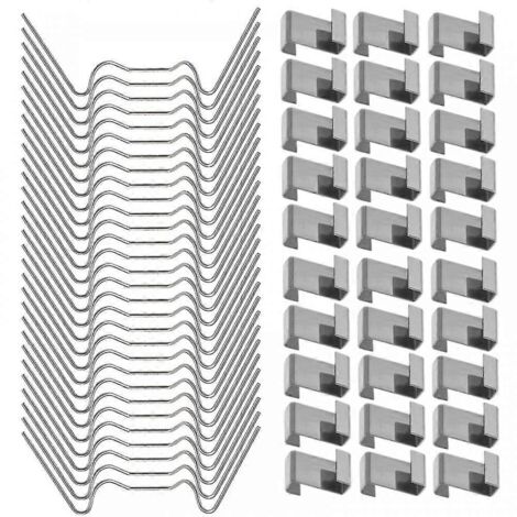 100 pinces de serre compatibles avec le verre, pinces de fixation pour fenêtres de serre en acier inoxydable - Cadeau spécial (FMY) (1/5)