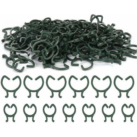 200 pinces pour plantes, 2 tailles, pinces de support pour plantes grimpantes, pinces de fixation pour tiges de légumes, fruits et fleurs (vert) (1/5)