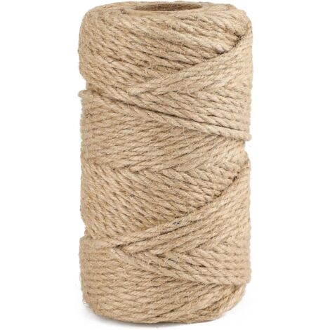 Ficelle de jute 50 m, ficelle de chanvre 6 mm, ficelle de jardin pour lier et lier (1/5)
