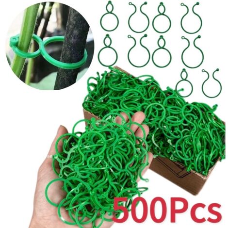 50/100/500 pinces à plantes grimpantes en plastique pour le jardin, anneaux de fixation, crochets pour tuteurs de tomates, outil de support pour plantes grimpantes