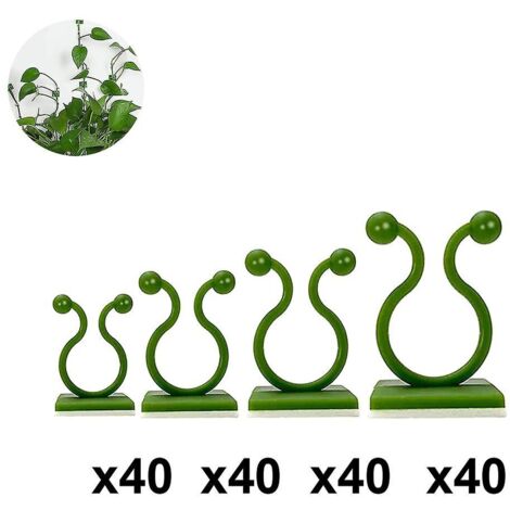 160 supports muraux pour plantes grimpantes, pinces pour plantes, fixations murales pour vignes, crochets de fixation invisibles auto-adhésifs pour plantes de jardin, S (1/4)
