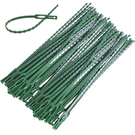 Lot de 150 attaches de jardin réglables de 230 mm, attaches de câble réutilisables en plastique (1/4)