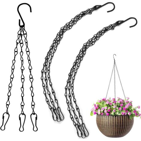 Lot de 3 - 40 cm - Support pour plante - Crochet pour pot de fleurs - Crochet pour lanterne - Crochet de jardin - 40 cm (1/5)