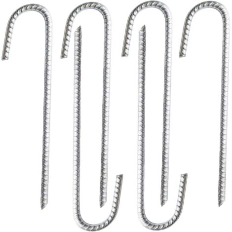 Lot de 6 piquets de jardin galvanisés de 30 cm, filetage métallique lisse (1/5)