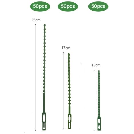 150 attaches réglables pour plantes - ensemble d'attaches en plastique - attaches torsadées pour le soutien des plantes vertes - attaches flexibles - pour plantes en pot de jardin (1/5)