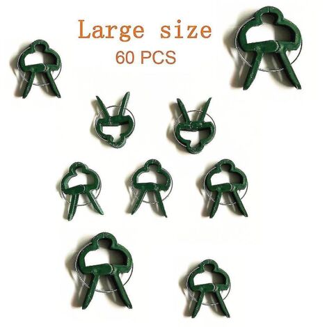 Lot de 20 supports, pinces et attaches réutilisables pour plantes de jardin, légumes et fleurs. Lot de 60 pièces neuves. (1/5)