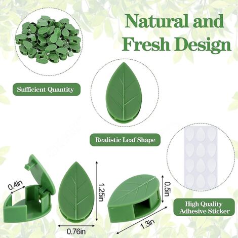 Lot de 60 fixations murales pour plantes grimpantes avec 60 autocollants acryliques invisibles et crochets auto-adhésifs. (1/4)