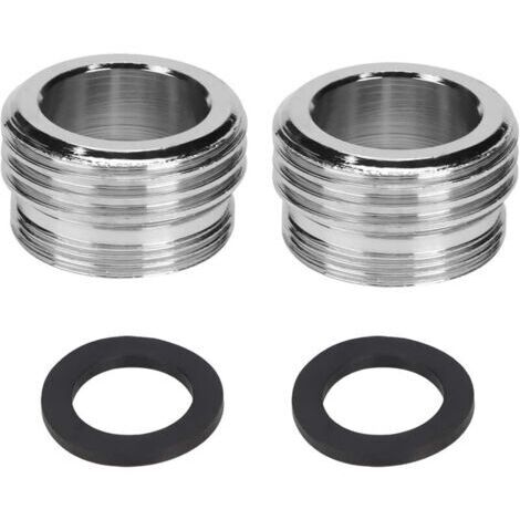 Adaptateur de robinet à double filetage M20 vers M22, adaptateur de raccordement d'eau avec 2 joints en caoutchouc pour robinets de cuisine, économiseur d'eau, filtre à eau, tuyau (1/5)