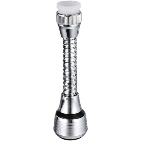 Rallonge de robinet argentée avec douchette, tuyau d'extension pivotant à 360°, rallonge de robinet pour évier. (1/5)