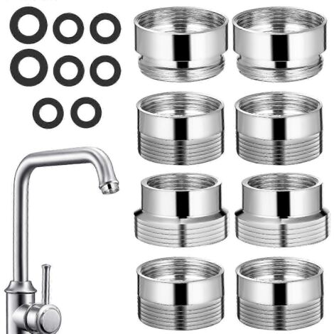 [KK] Lot de 8 adaptateurs pour robinet, purificateur d'eau, aérateur de cuisine, adaptateurs robinet-tuyau, 2,30 x 2,30 x 1,50 cm, SZRH A-B 5 (1/3)