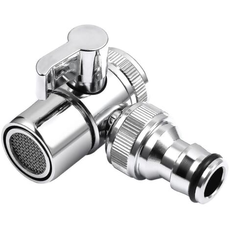 1 ensemble de robinet en cuivre avec séparateur et adaptateur de tuyau pour lave-vaisselle et machine à laver. (1/3)