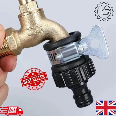 Adaptateur universel pour robinet de cuisine/salle de bain, compatible avec les tuyaux d'arrosage et les mitigeurs. (1/2)
