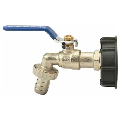 Adaptateur de robinet de réservoir, raccord fileté 3/4", S60X6, pièces de rechange pour robinet de réservoir d'eau en laiton ou raccord de tuyau métallique 3/4" (bleu) (1/5)