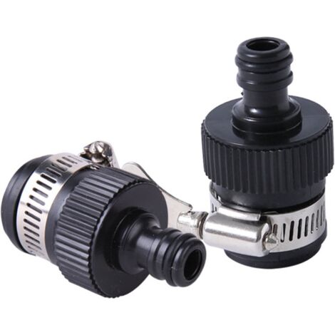 Lot de 2 raccords pour robinet, adaptateur pour tuyau d'arrosage, connexion universelle, compatible avec les robinets d'un diamètre extérieur de 14 à 24 mm, lavage et nettoyage de voiture (1/5)