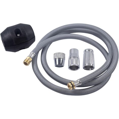 Flexible extensible de 150 cm (59 po) pour robinet de cuisine Grohe 48293000 - Kit complet avec boule lestée et adaptateurs, compatible avec les robinets Grohe K4, K7 et Ladylux. (1/5)