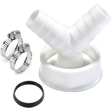 Adaptateur en Y pour tuyau d'évacuation de lave-vaisselle de 1-1/2 pouce avec colliers de serrage, kit de raccordement de tuyauterie, colliers de serrage, adaptateur d'évier pour lave-linge (1/5)