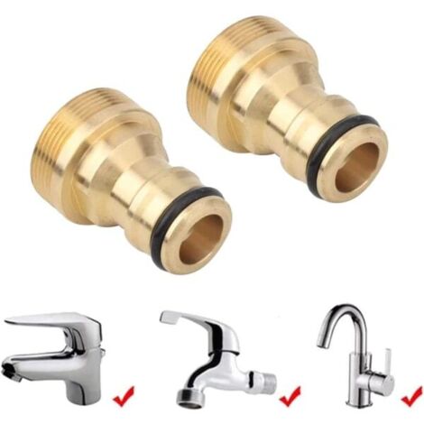 2 adaptateurs universels pour robinet de cuisine, raccords de tuyau et de mitigeur, outil de connexion pour robinet d'irrigation (1/4)
