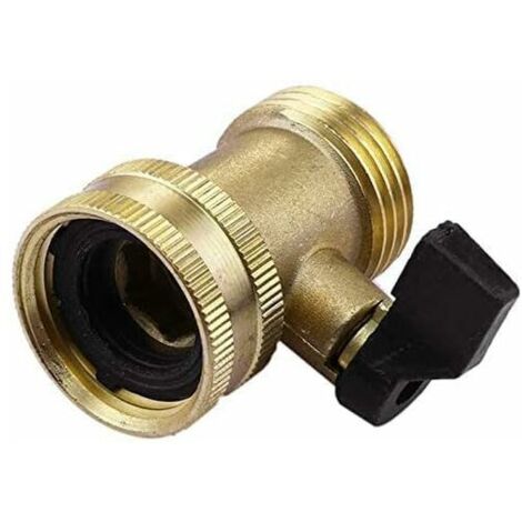 1 robinet d'arrêt en laiton pour tuyau d'arrosage, filetage 3/4", adaptateur pour robinet à bille. (1/5)