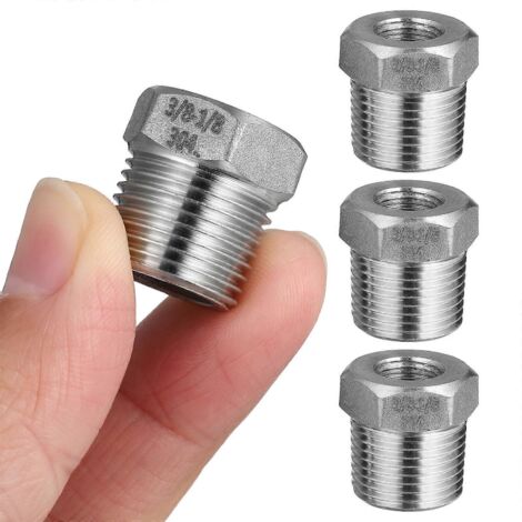 Adaptateur de tuyau métallique fileté pour robinet en acier inoxydable, 4 pièces. (1/5)
