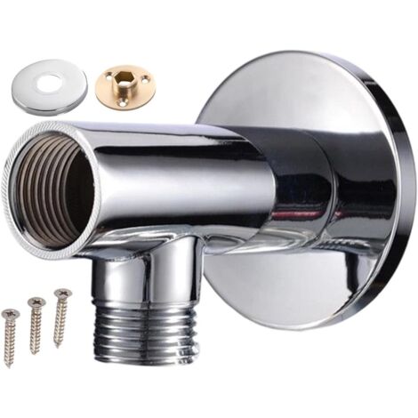 Adaptateur secteur mural pour douche, raccord de tuyau en acier inoxydable 6,5 x 6,4 cm, étanche et léger, avec système de fixation sécurisé. (1/5)