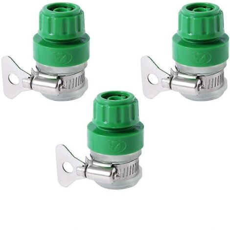 Lot de 3 raccords ronds pour robinet de cuisine permettant de connecter un tuyau d'arrosage de 1/2 pouce (compatible avec les robinets ronds de 14 à 20 mm de diamètre) (1/5)