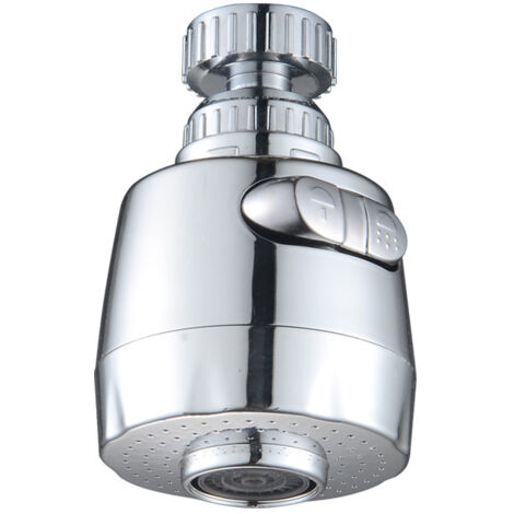 Aérateur de robinet pivotant à 360 degrés, pommeau de robinet de cuisine, 2 modes, pommeau de douche réglable avec filtre et pulvérisateur, compatible avec la cuisine et la salle de bain (court) (1/5)