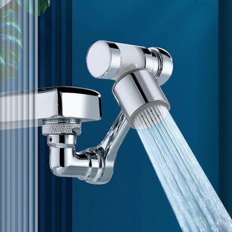 Aérateur de robinet, aérateur d'extension rotatif à 1080°, rallonge de robinet résistante aux éclaboussures, aérateur de robinet bidirectionnel à économie d'eau.