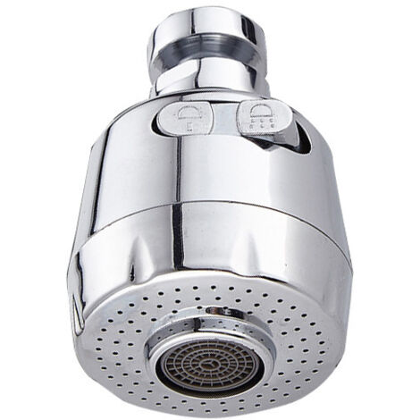 Aérateur de robinet rotatif à 360° Qoosea, pommeau de douche de cuisine à 2 modes réglables avec filtre et pulvérisateur pour cuisine et salle de bain (modèle court). (1/5)